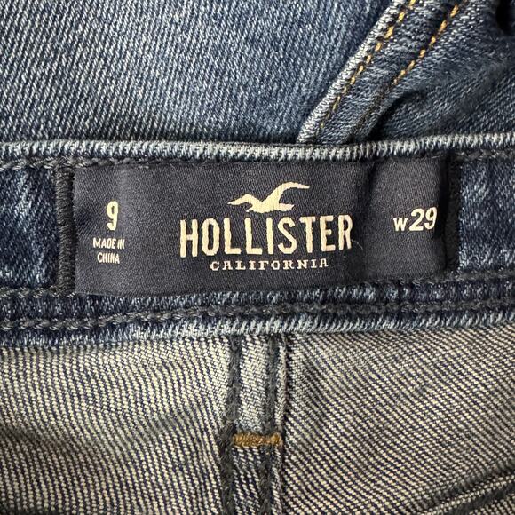 Hollister JRS SZ 9 High-Rise Boyfriend Jean Shorts Button-Fly Distressed Frayed - Picture 8 of 10